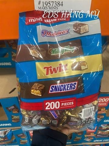  MARS MINIS VARIETY MIX – GÓI 200 VIÊN SOCOLA MINI CAO CẤP 