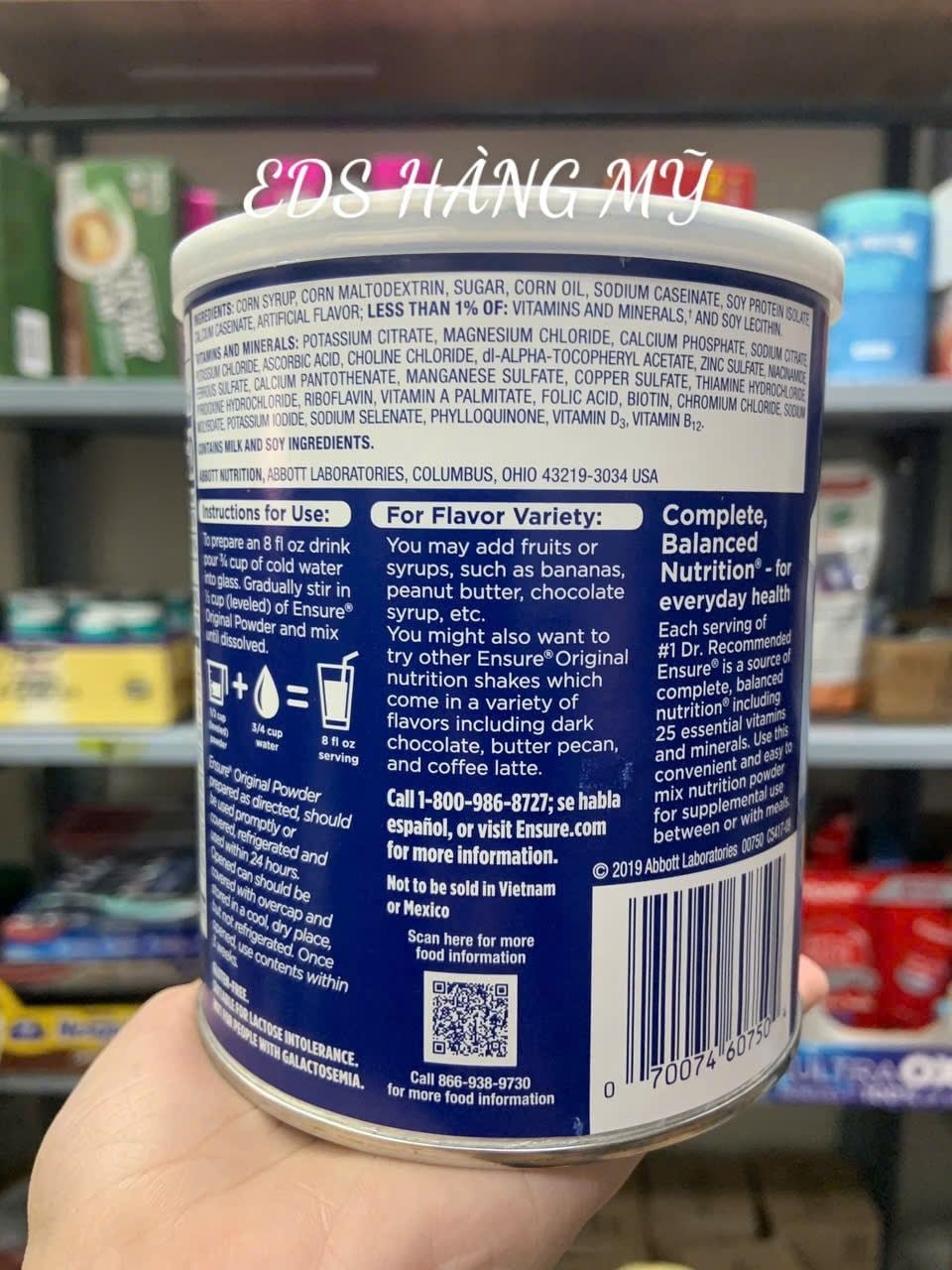 Sữa Ensure Mỹ Original Nutrition Powder