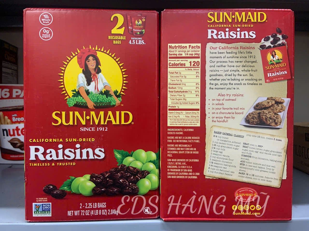 Nho khô Sunmaid Organic Raisins