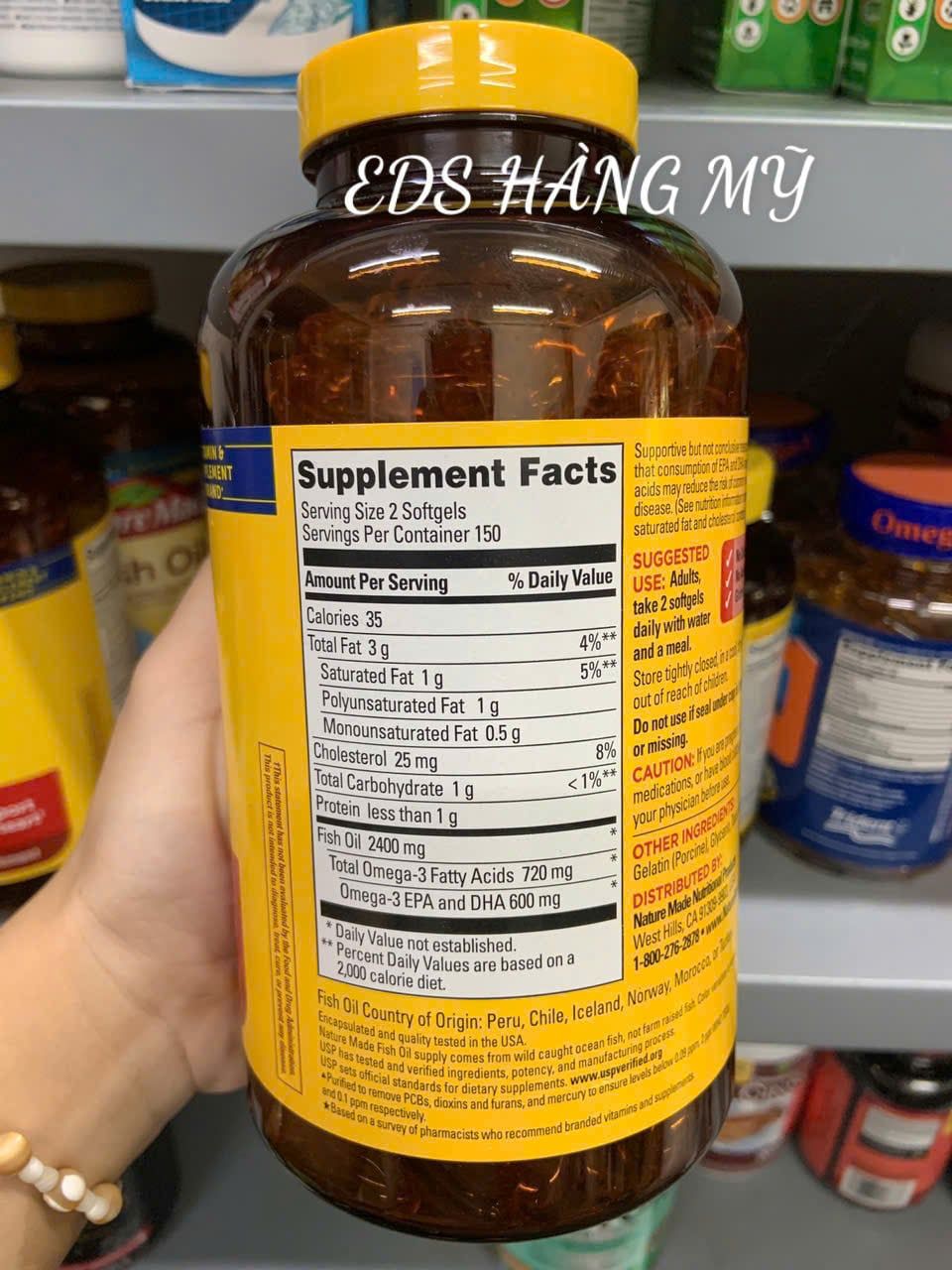 Viên uống dầu cá Nature Made Fish Oil Omega 3