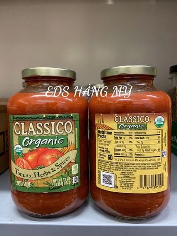  SỐT CÀ CHUA CLASSICO ORGANIC – TOMATO, HERBS & SPICES 