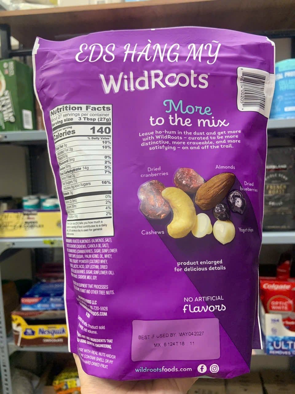 Hạt mix và trái cây sấy tổng hợp Wildroots Coastal Berry Trail Mix