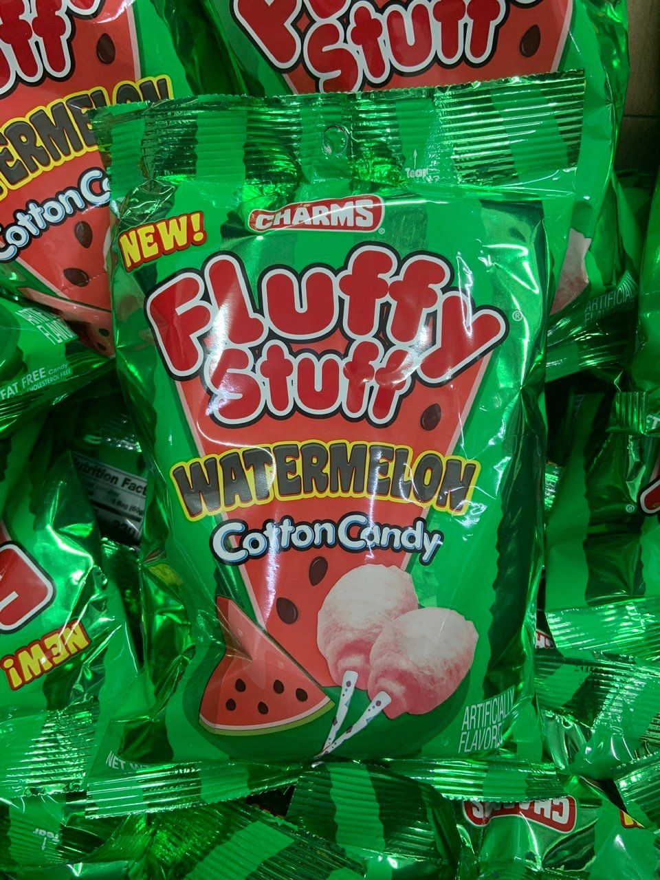 Kẹo bông gòn túi Fluffy Stuff Cotton Candy Pops – Fat Free (không béo)