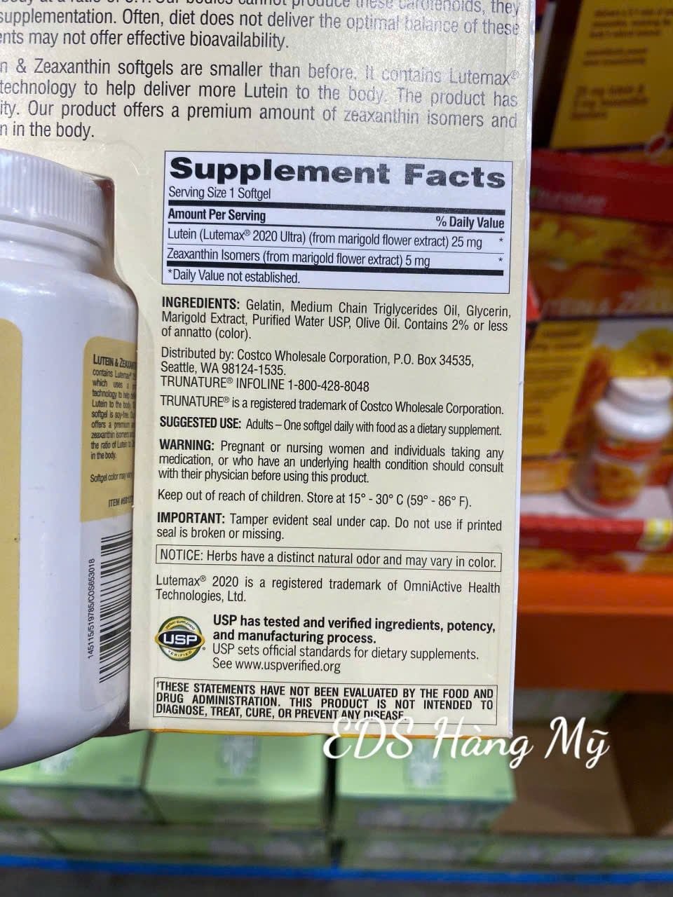 Viên uống bổ mắt Trunature Lutein & Zeaxanthin