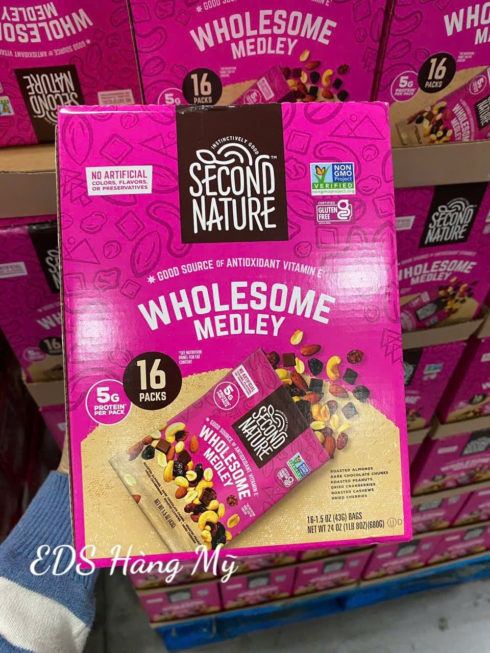 Hạt mix trái cây sấy và chococlate đen tổng hợp Second Nature Wholesome Medley Trail Mix