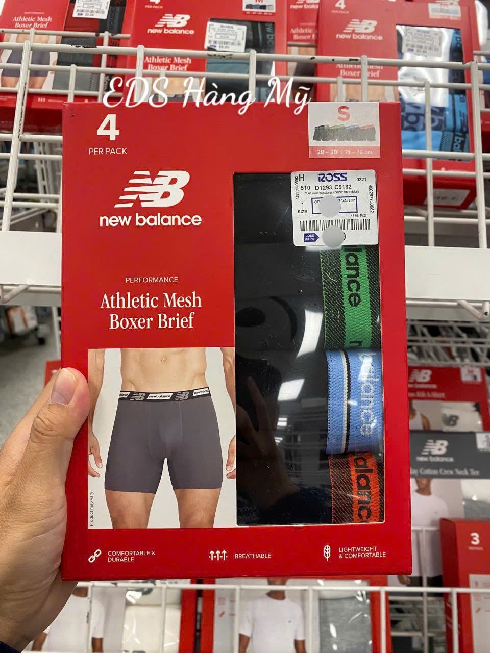 Set 4 quần lót đùi nam New Balance Microfiber Boxer Brief