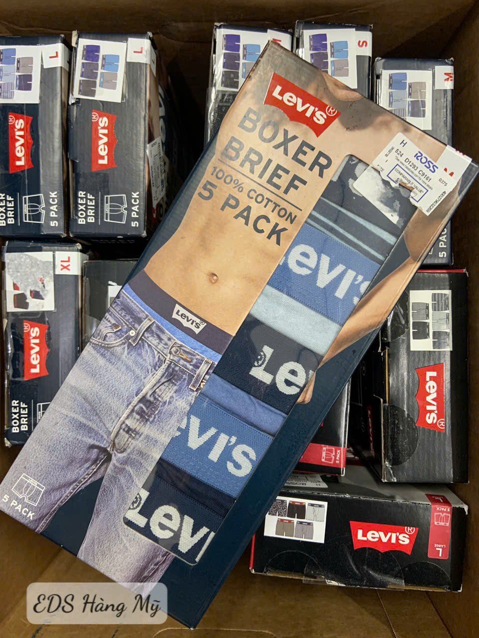 Set 5 quần lót đùi boxer nam Levi's