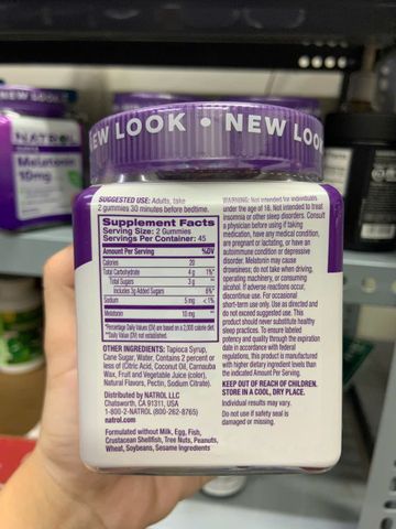  Kẹo ngủ Natrol Melatonin sleep Gummies 10mg 