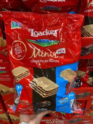  Bánh xốp nhân kem mix 3 vị Loacker Minis 