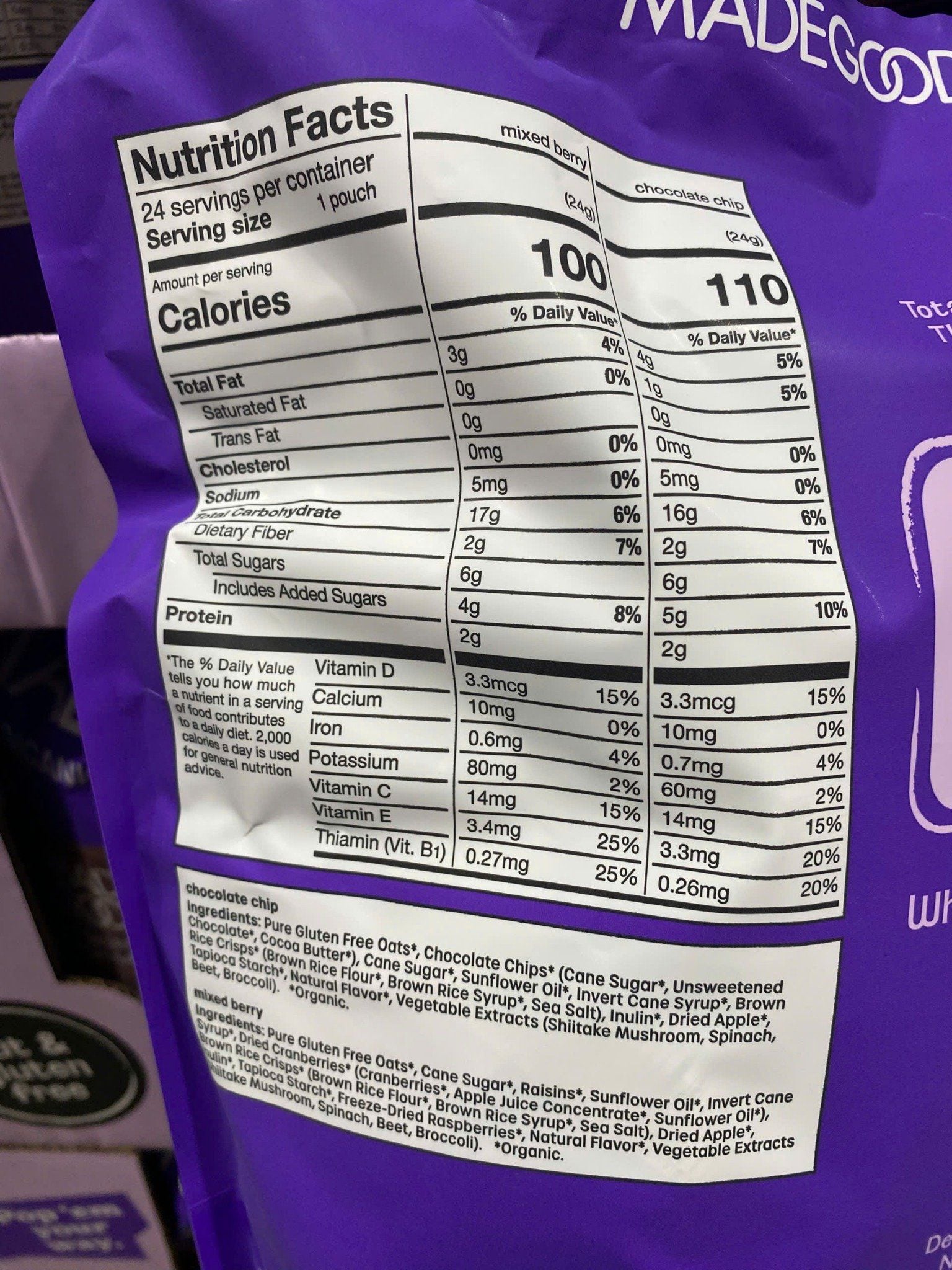 Bánh ngũ cốc hữu cơ dạng viên MadeGood Organic Granola Bites