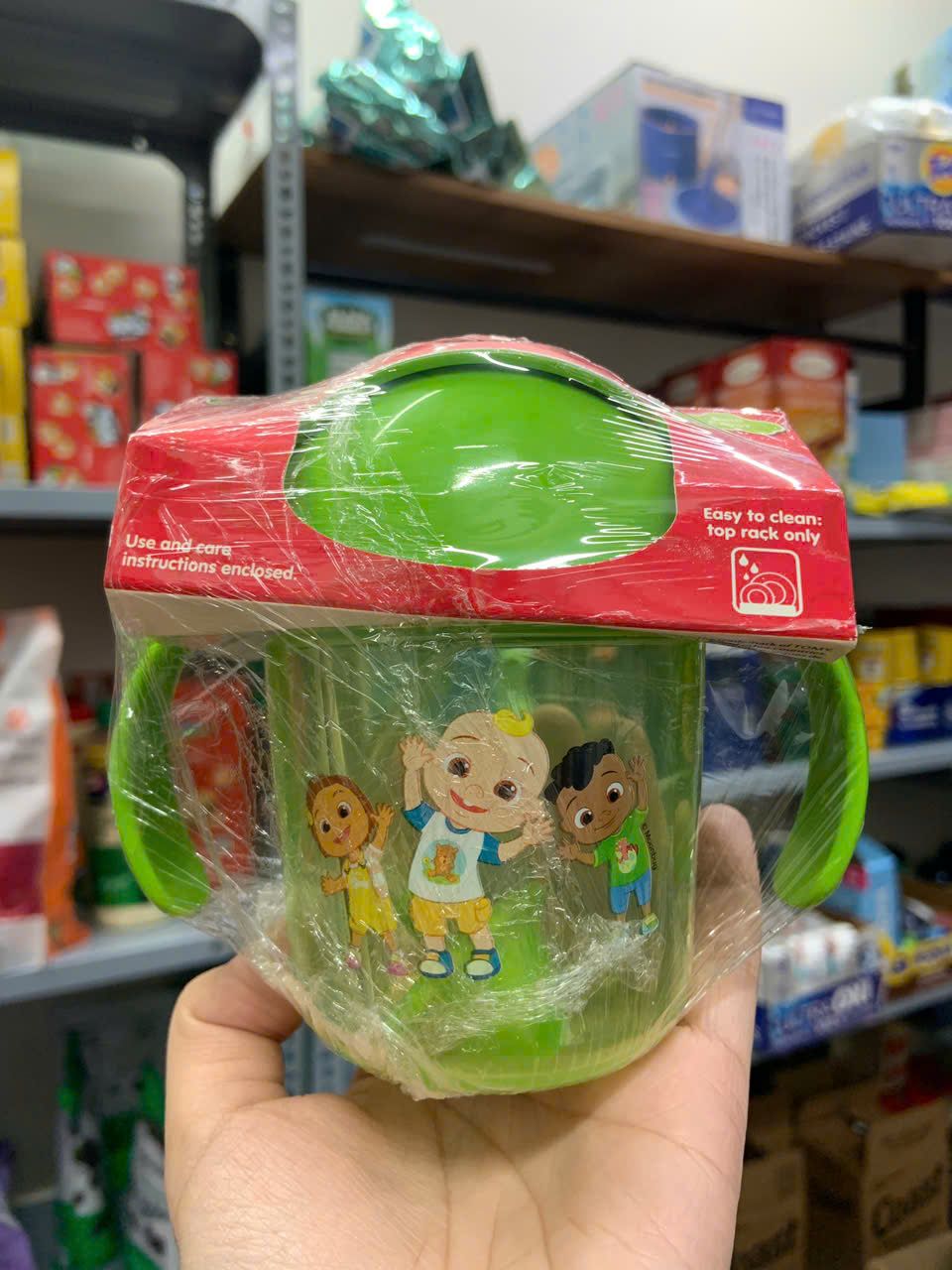 Cốc tập uống có ống hút – CoComelon Weighted Straw Trainer Cup