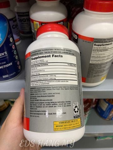  Viên uống hỗ trợ xương khớp Kirkland Glucosamine 1500mg & Chondroitin 1200mg 