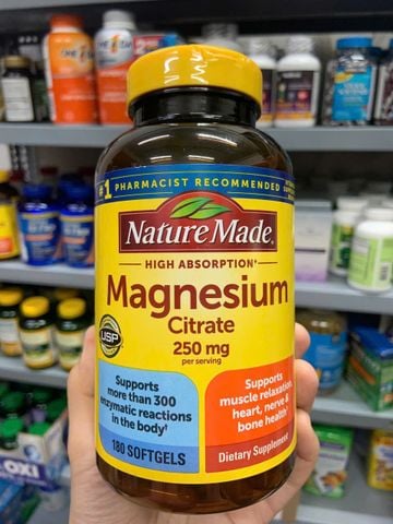  Viên uống bổ sung Magiê Nature Made Magnesium Citrate 250mg 