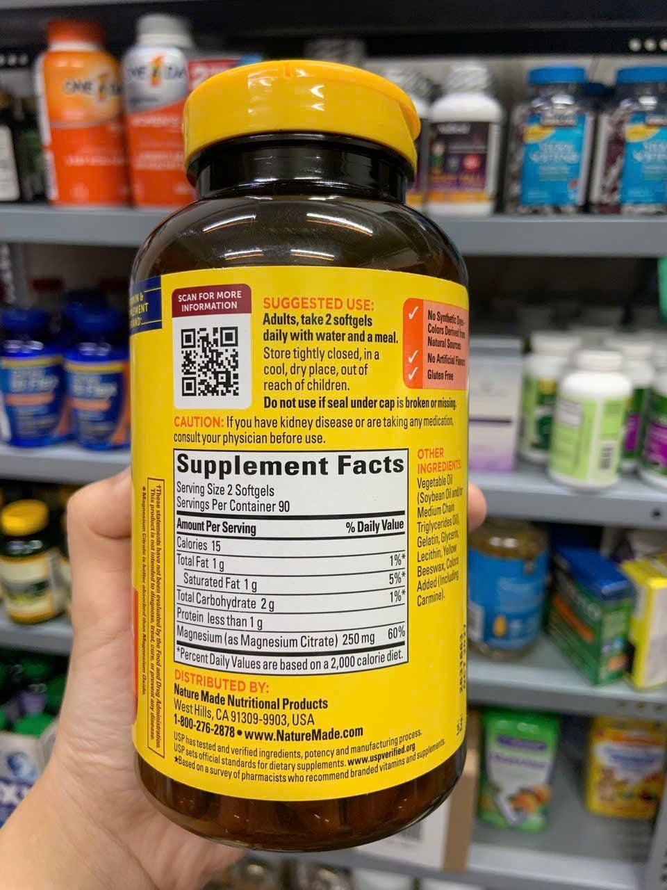 Viên uống bổ sung Magiê Nature Made Magnesium Citrate 250mg