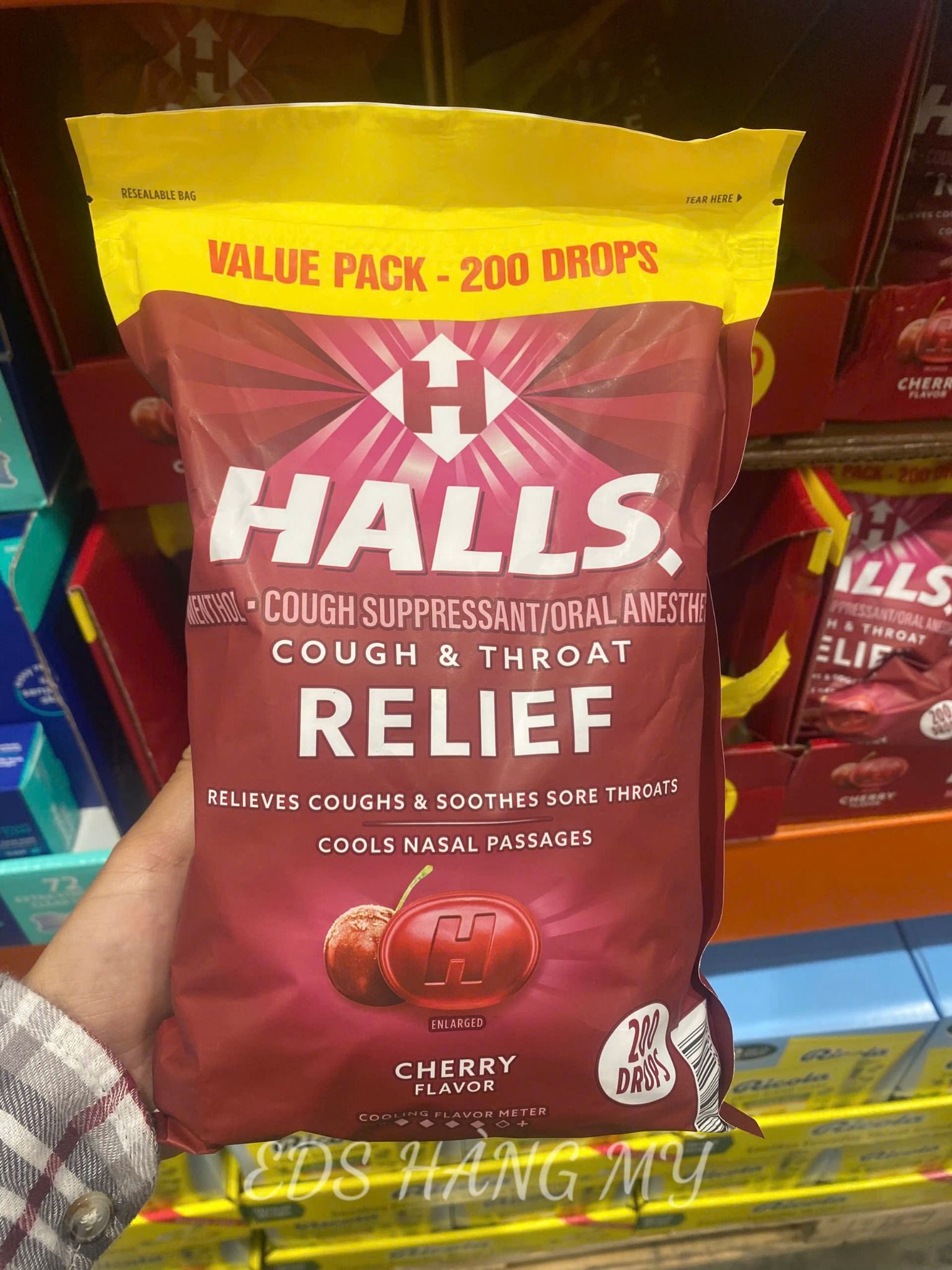 Kẹo ngậm giảm ho, đau họng Halls Relief