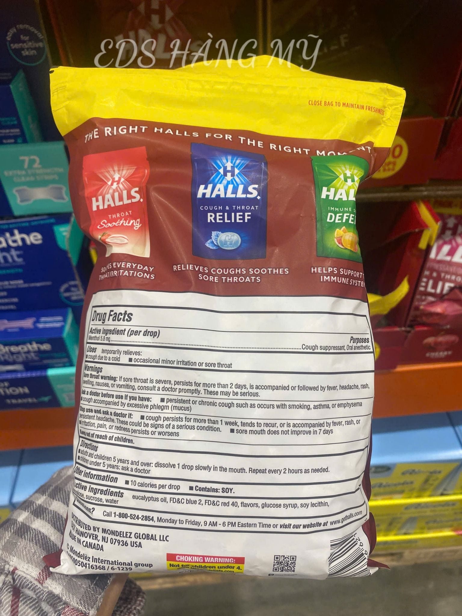 Kẹo ngậm giảm ho, đau họng Halls Relief