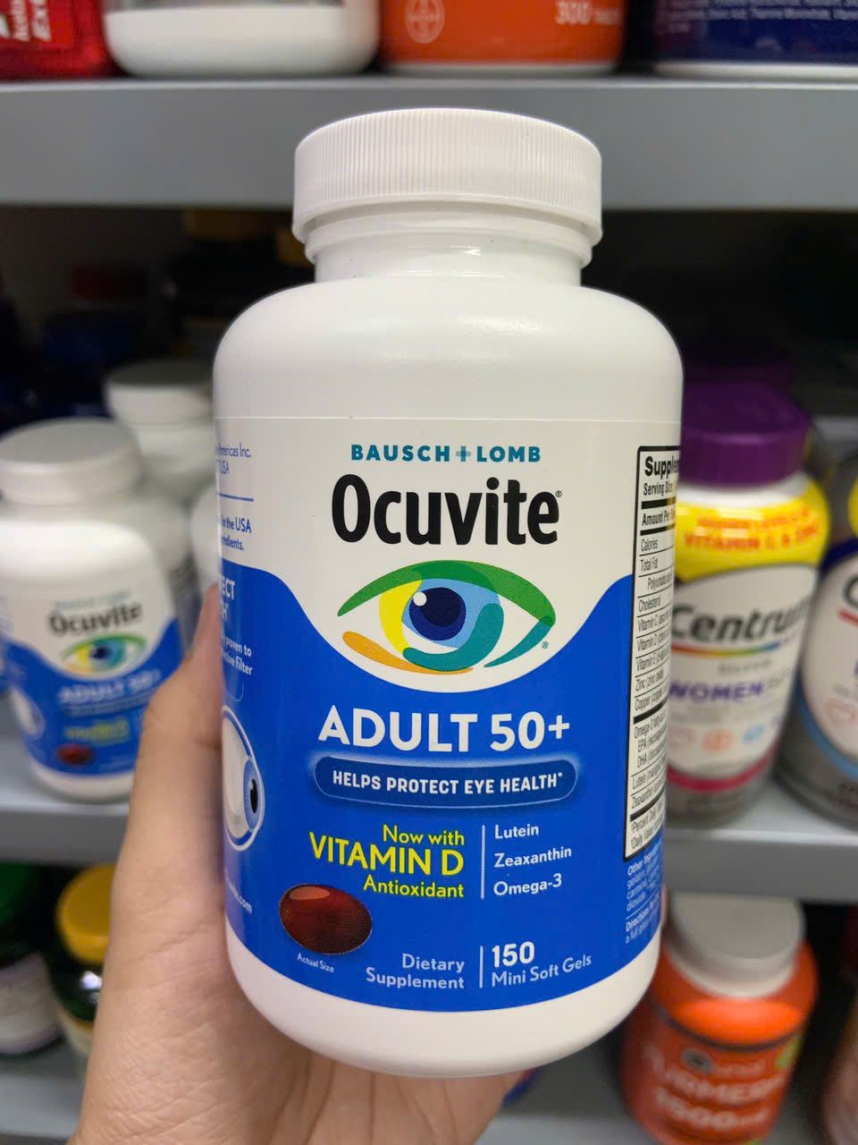 Viên uống bổ mắt dành cho người trên 50 tuổi Ocuvite Adult 50+ - Lọ 150 viên