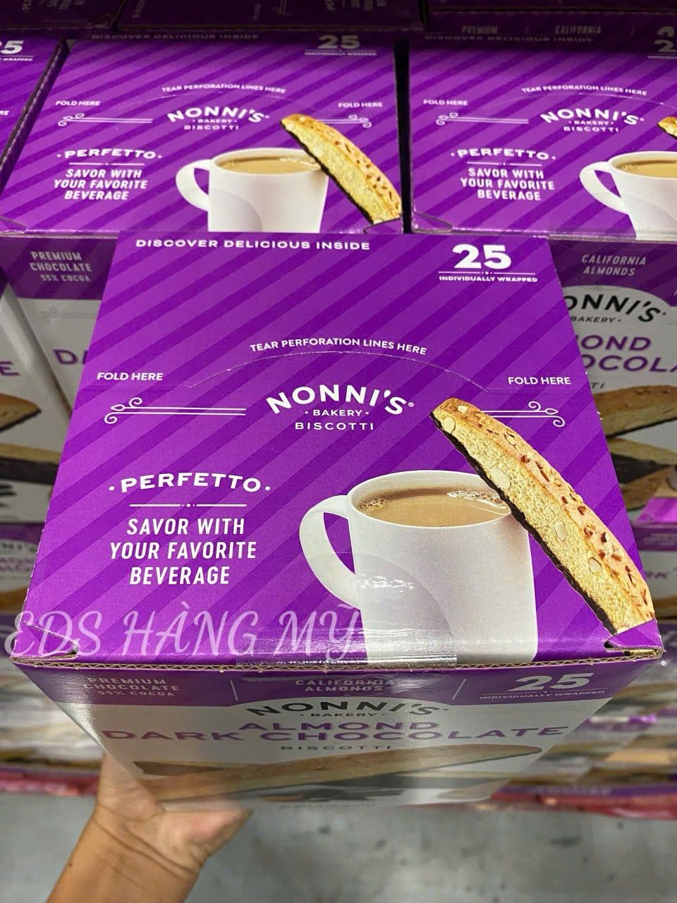 Bánh Biscotti Nonni's Almond Dark Chocolate