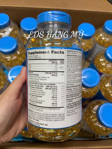  Viên uống dầu cá Omega 3-6-9 Member’s Mark Supports Heart Health 