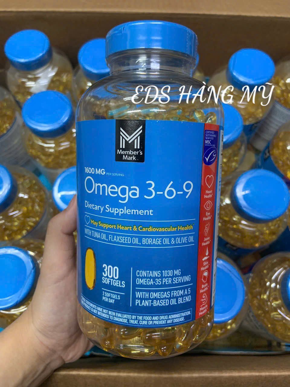 Viên uống dầu cá Omega 3-6-9 Member’s Mark Supports Heart Health