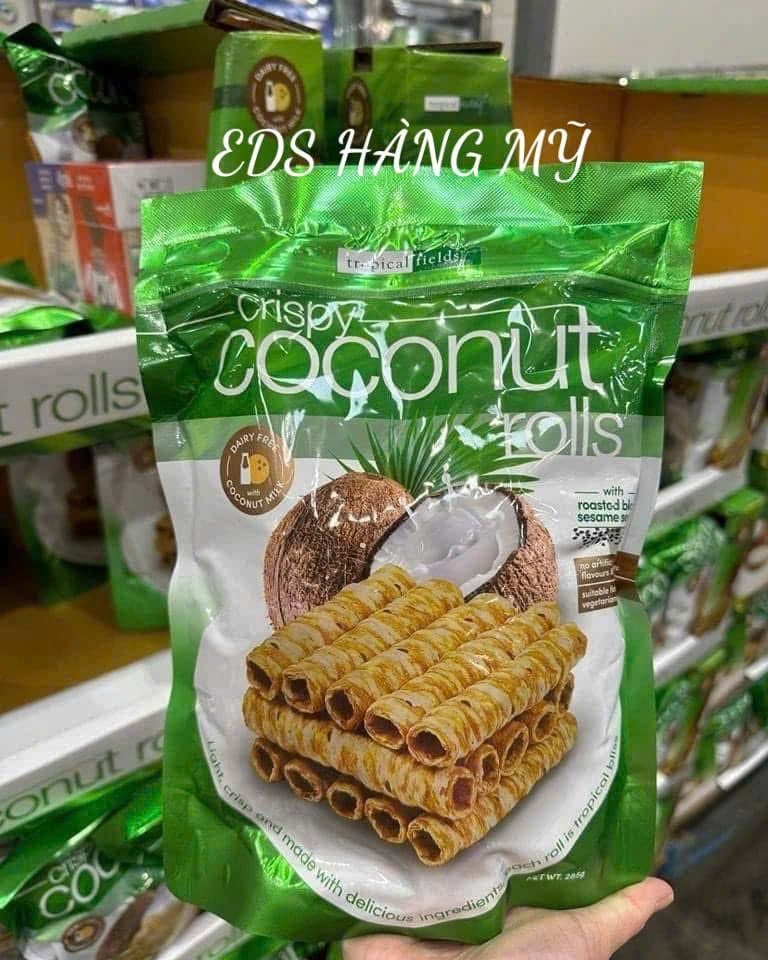 Bánh ống dừa hữu cơ Crispy Coconut Roll