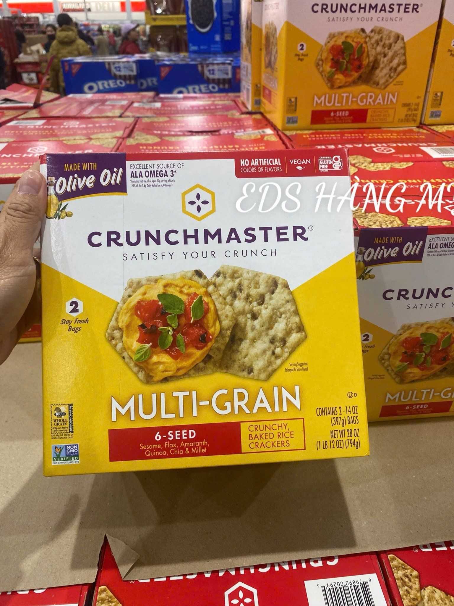 Bánh quy ngũ cốc ăn kiêng Crunchmaster Multi Grain Baked Crackers