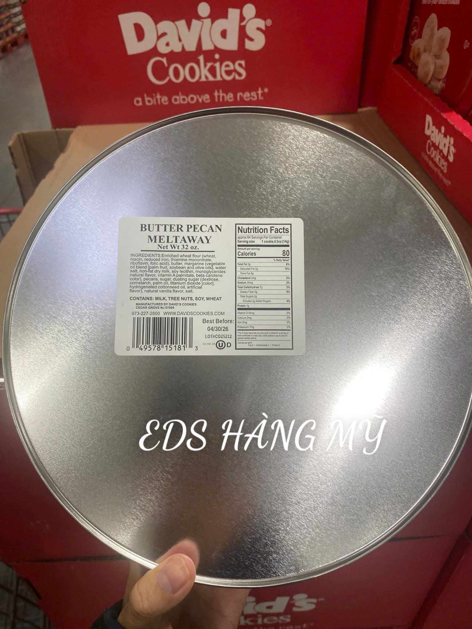 Bánh quy cookies bơ hạt hồ đào David's Butter Pecan Meltaways