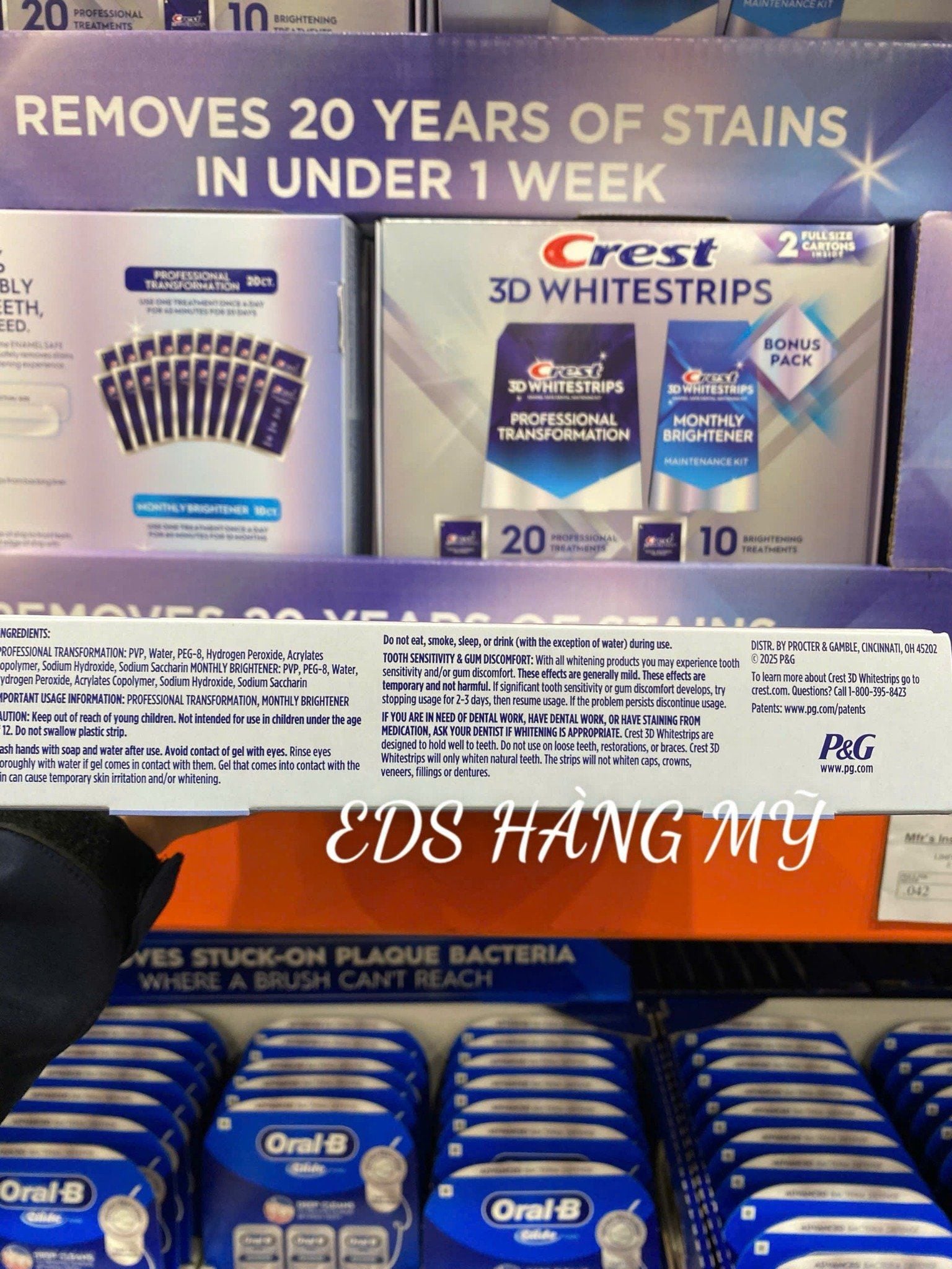 Miếng dán trắng răng cao cấp Crest 3D Whitestrips