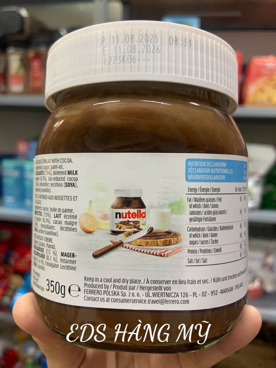 Sốt chocolate hạt phỉ Nutella