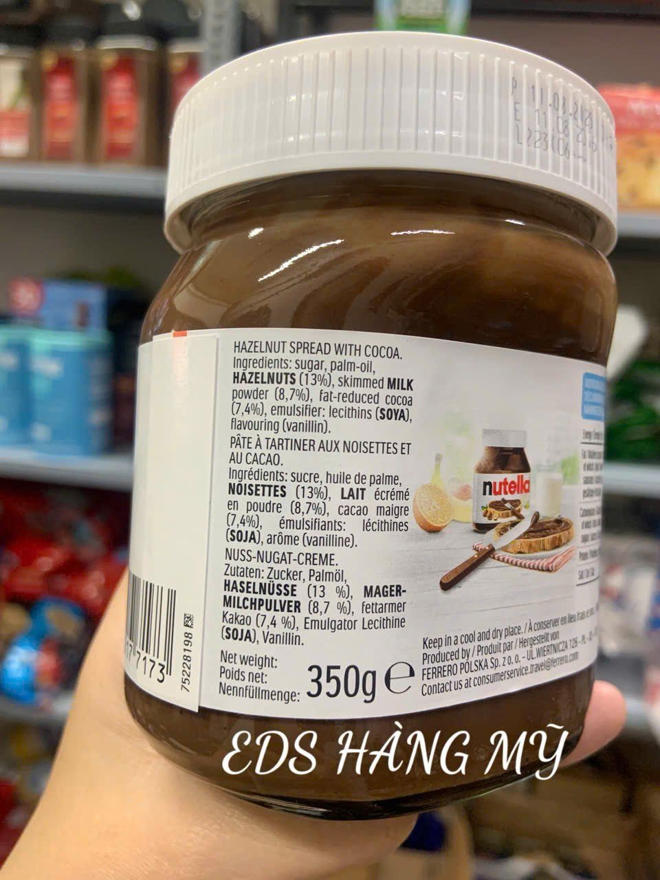 Sốt chocolate hạt phỉ Nutella