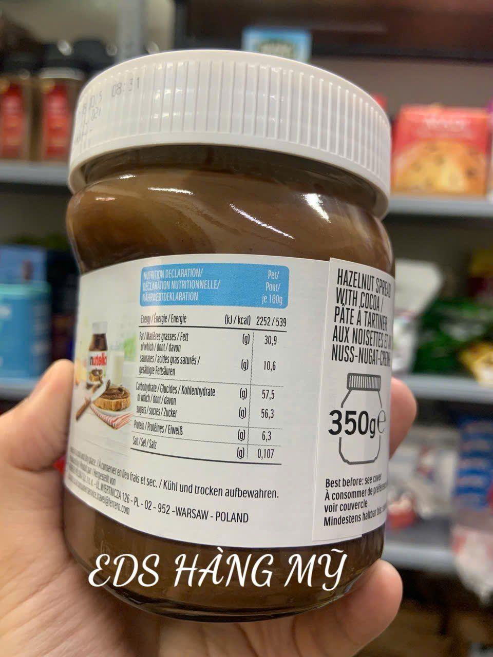 Sốt chocolate hạt phỉ Nutella