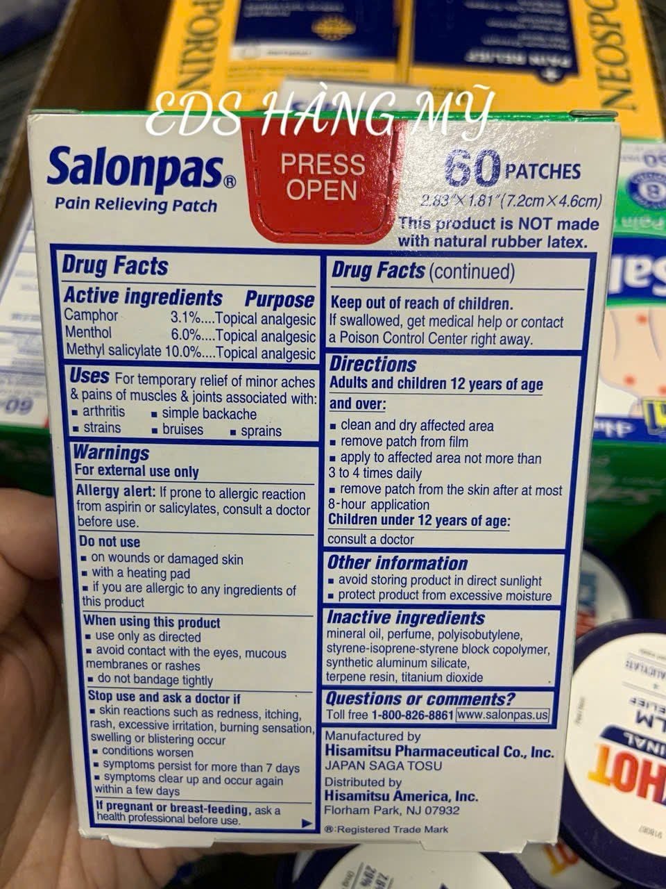 Cao dán Salonpas của Mỹ