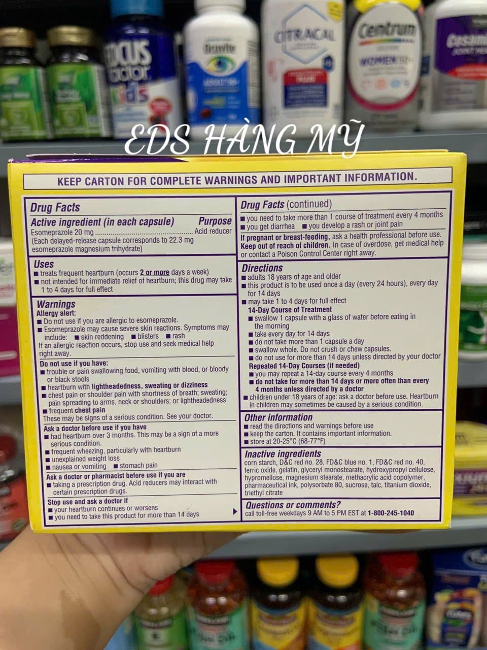 Viên uống hỗ trợ giảm viêm loét trào ngược dạ dày Nexium 24hr