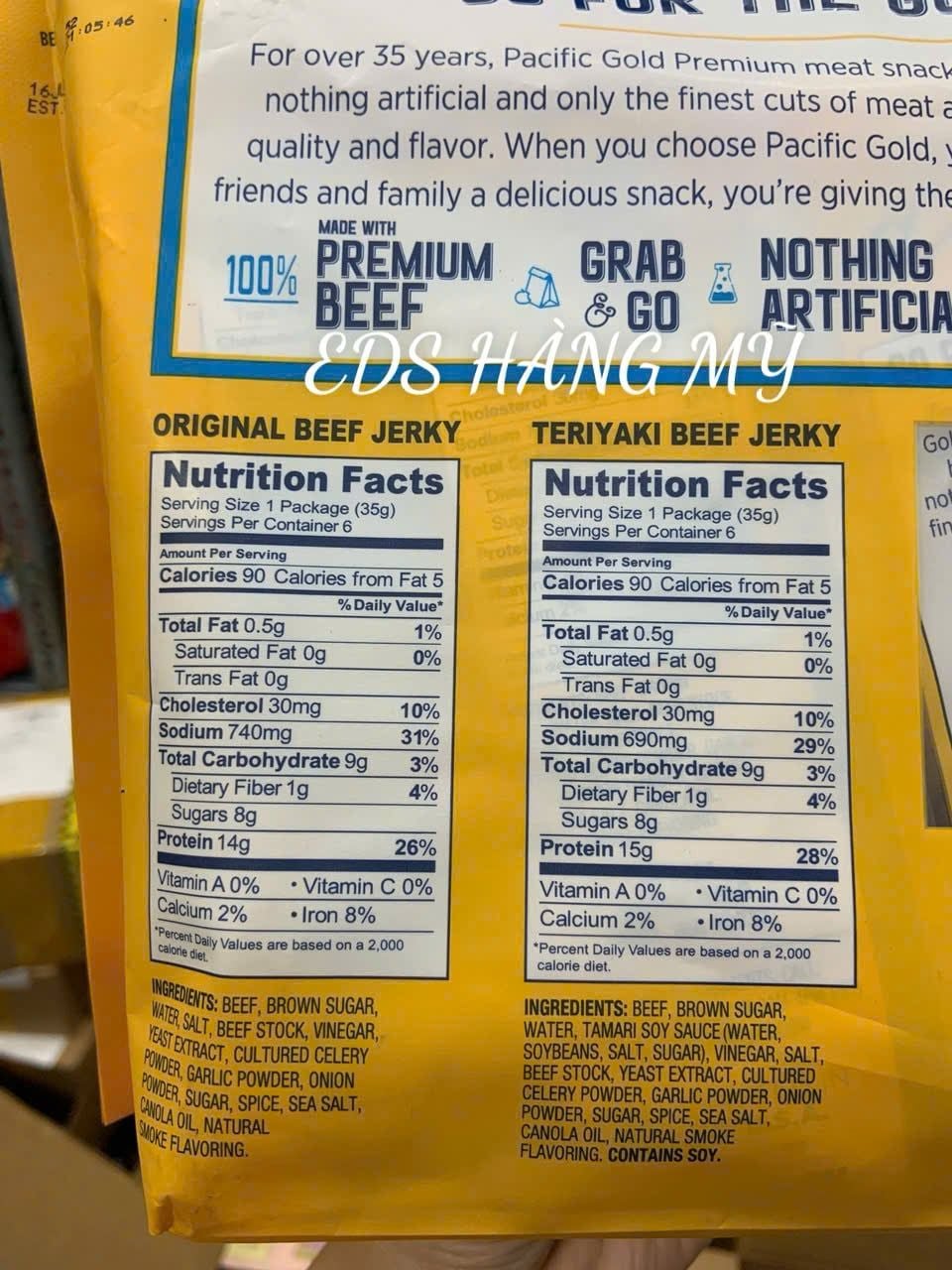 Thịt bò khô PACIFIC GOLD BEEF JERKY