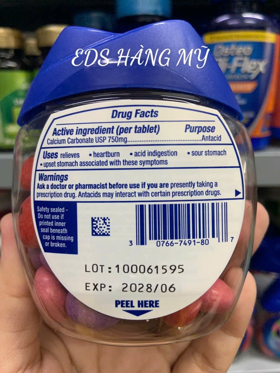 Kẹo nhai giảm đầy hơi khó tiêu Tums