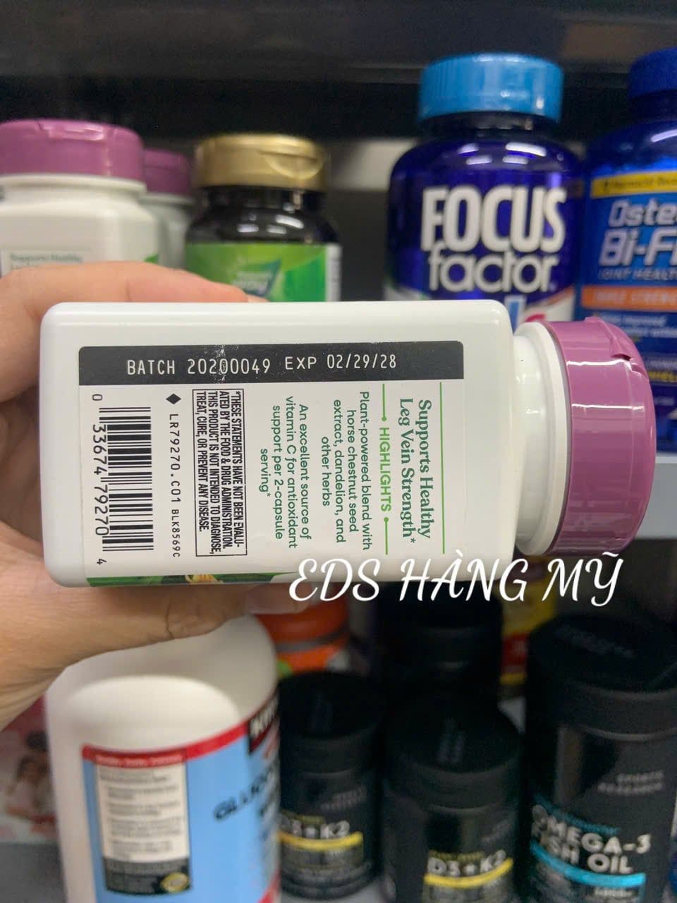 Viên uống giảm suy giãn tĩnh mạch Nature’s Way Leg Veins