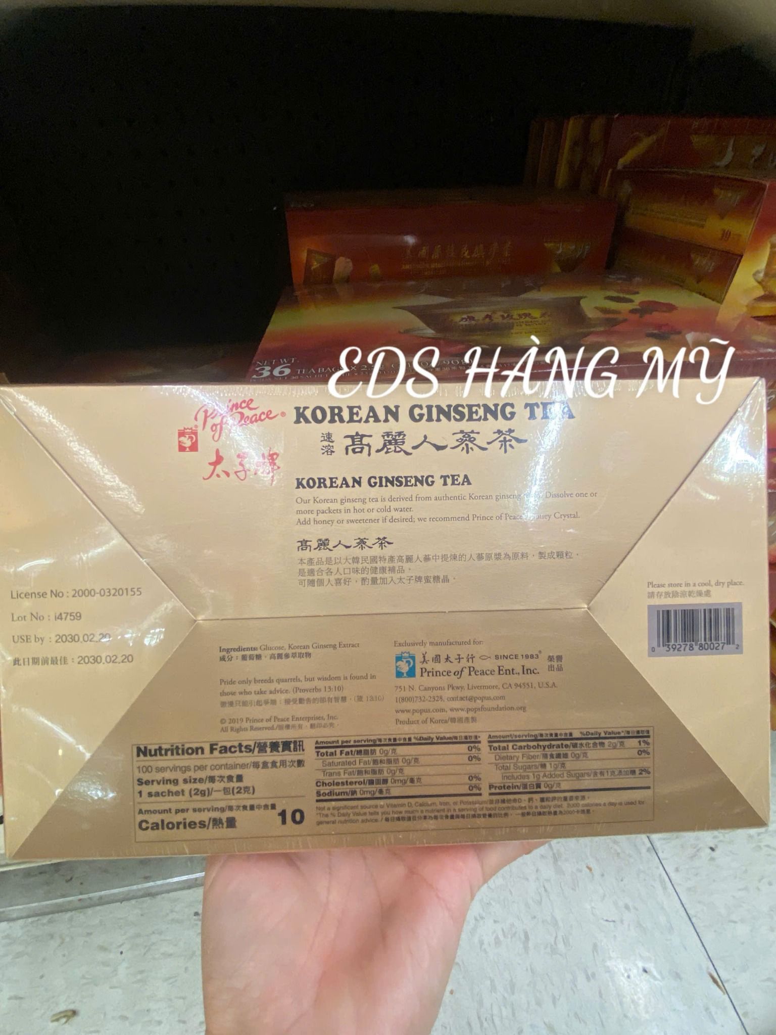 Trà nhân sâm cô đặc Hàn Quốc Prince Of Peace