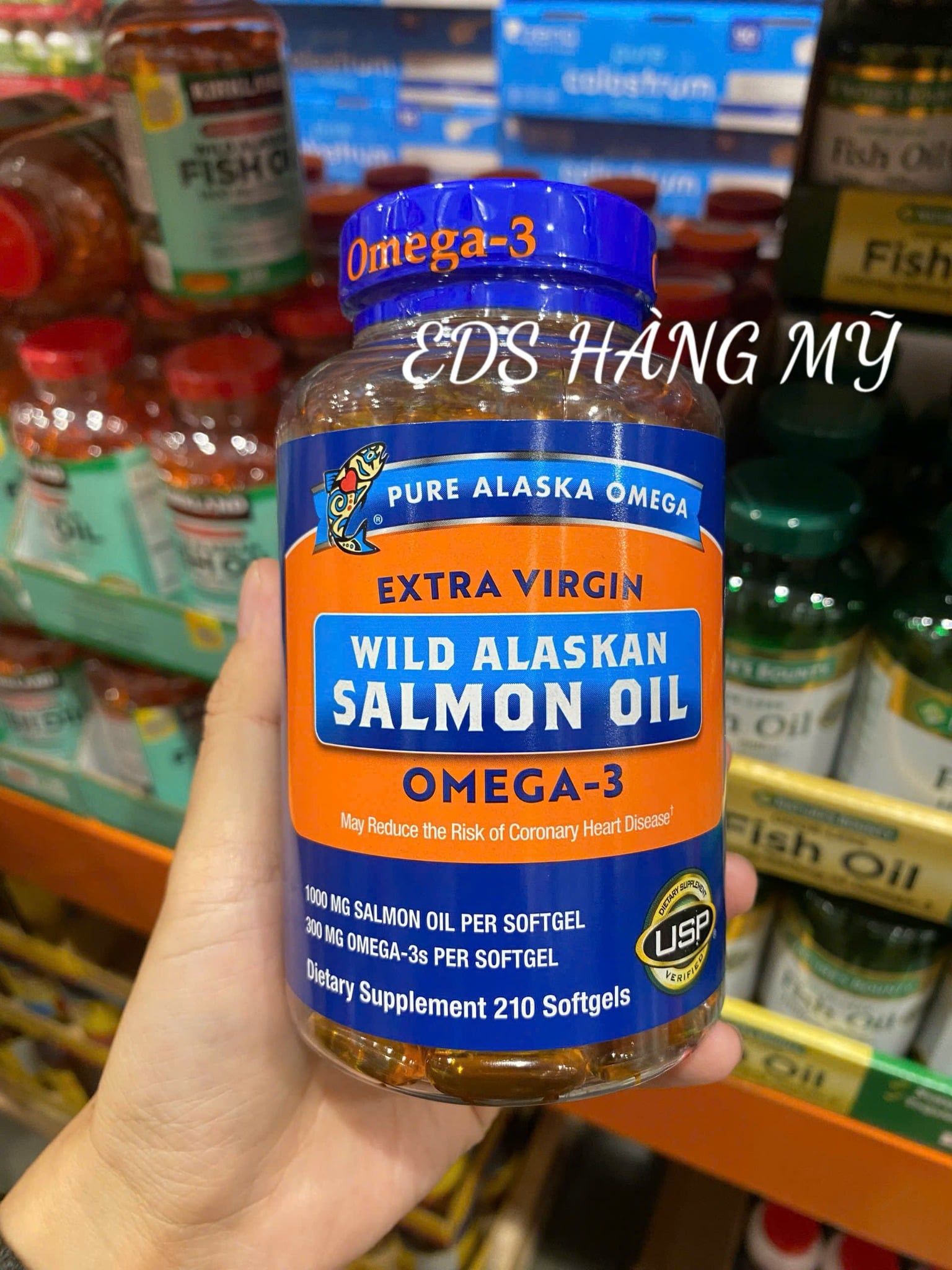 Viên uống dầu cá hồi Pure Alaska Omega-3 Wild Salmon Oil 1000mg