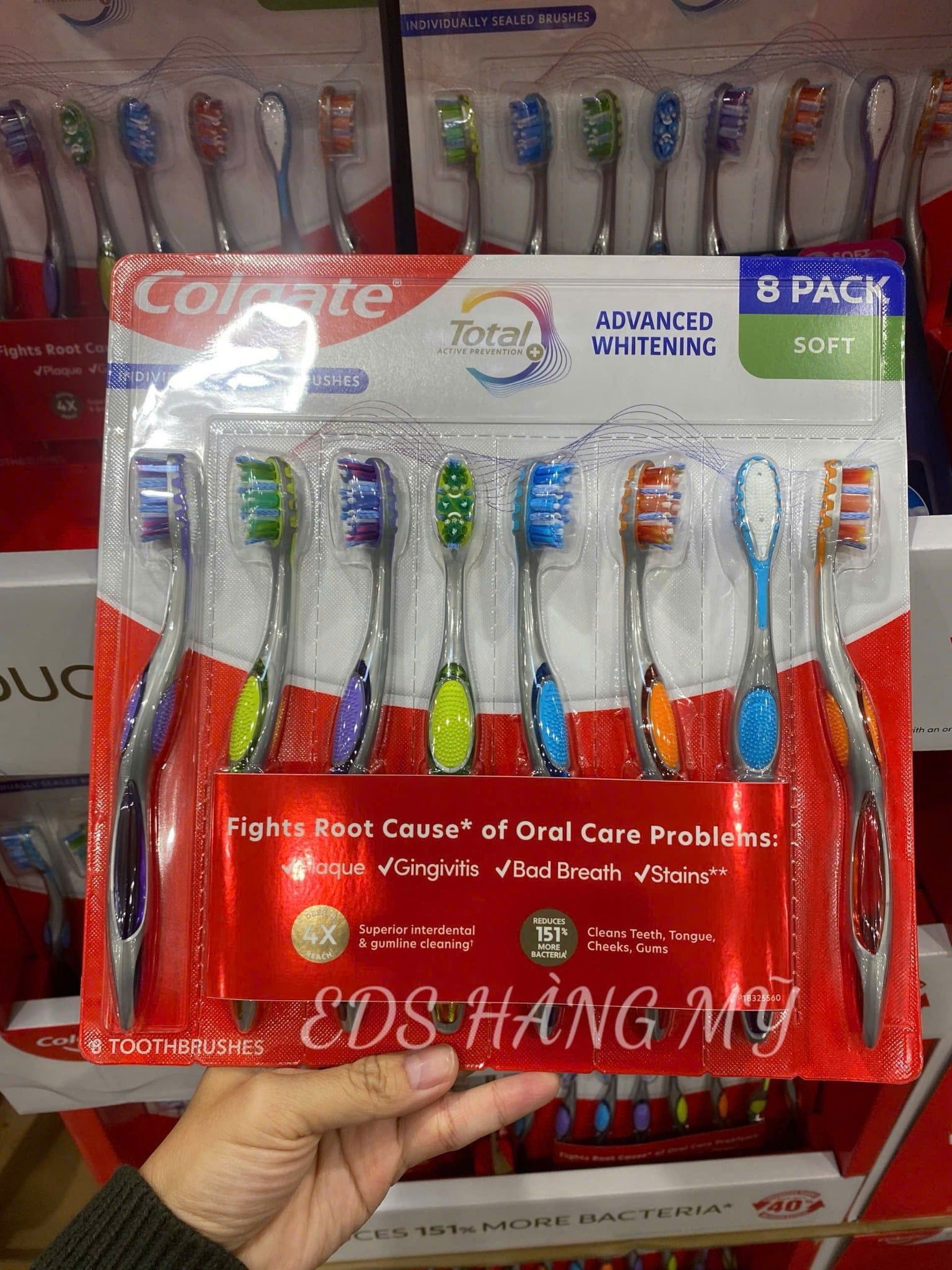 Set 8 bàn chải đánh răng Colgate Total Advanced Whitening Whole Mouth Clean