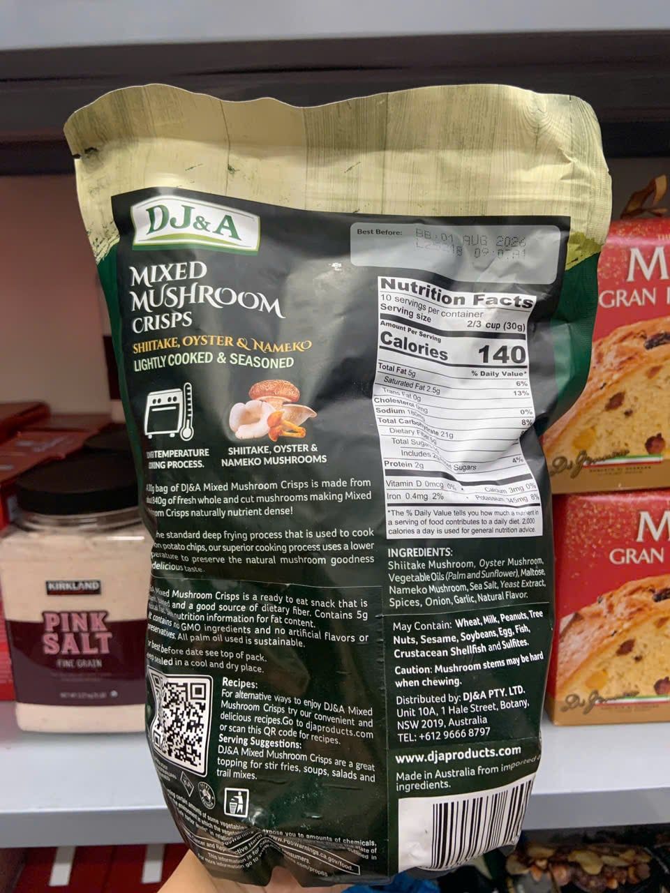 Snack nấm sấy giòn Shitake Mushroom Crisps