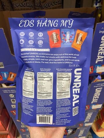  UNREAL Dark Chocolate Snacks (kẹo socola ít đường – clean ingredients) 