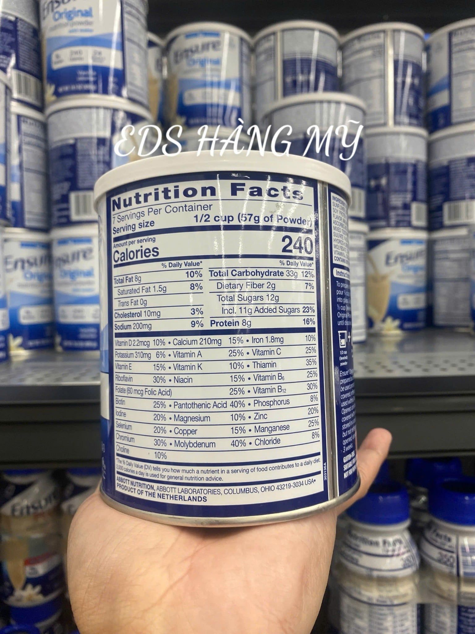 Sữa Ensure Mỹ Original Nutrition Powder 400gram