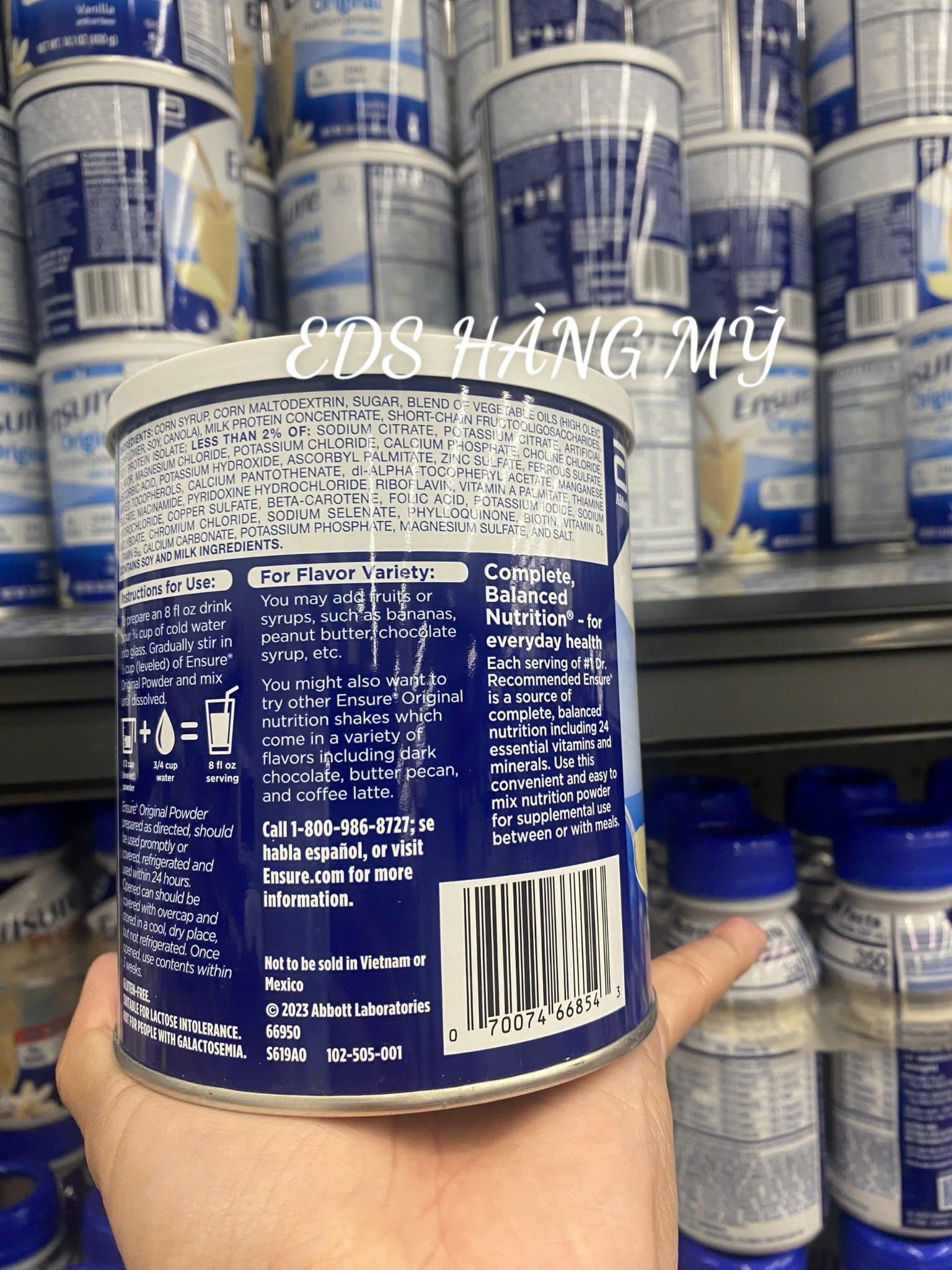 Sữa Ensure Mỹ Original Nutrition Powder 400gram