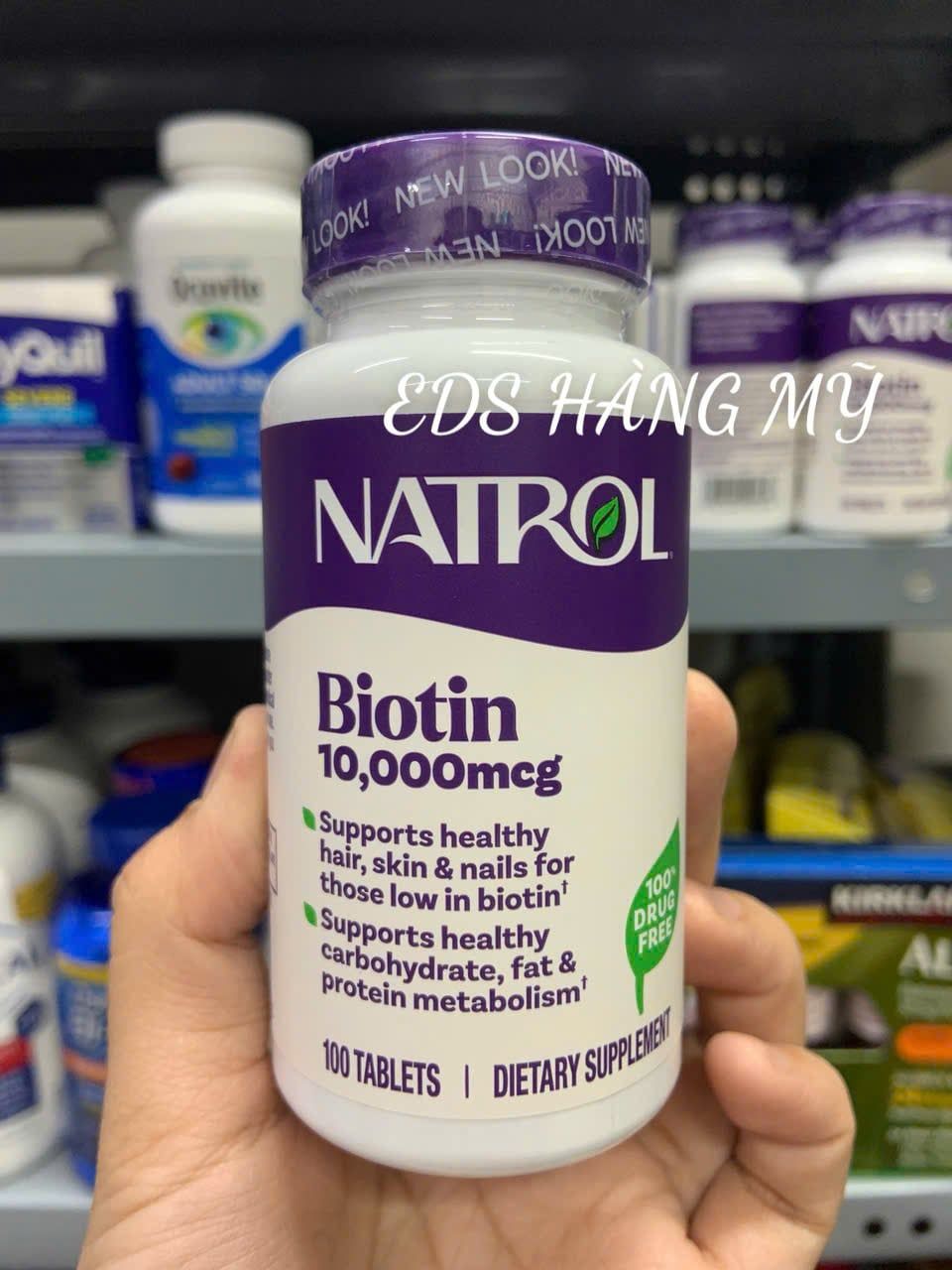 Viên uống/ ngậm hỗ trợ mọc tóc và chống rụng tóc Natrol Biotin Beauty 10,000mcg