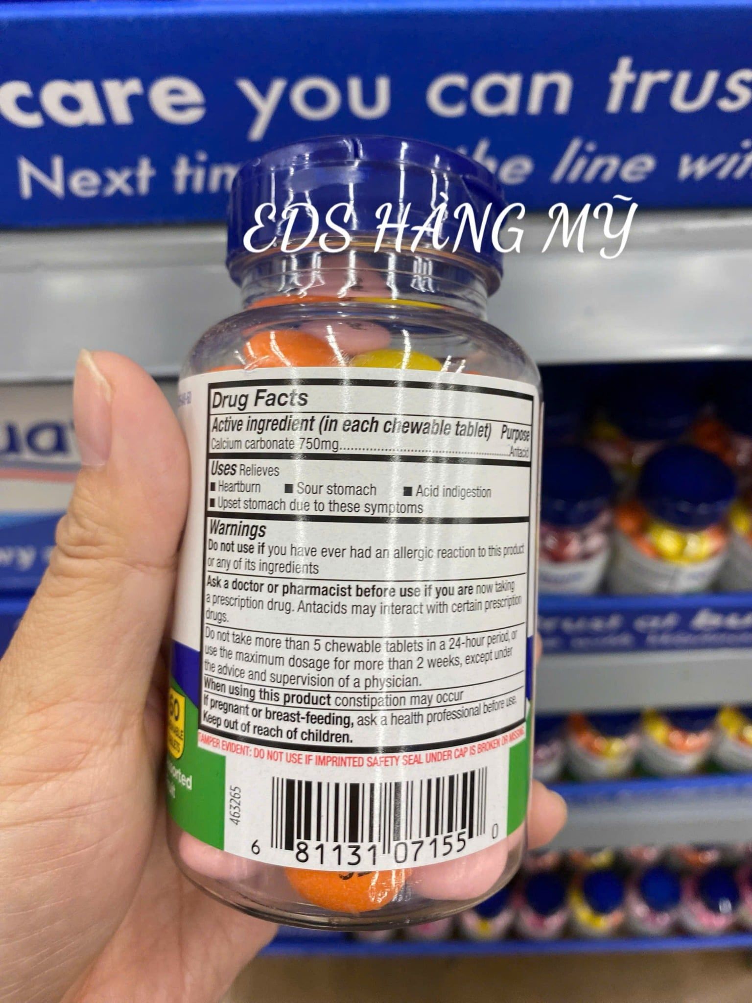VIÊN NHAI TRUNG HÒA DẠ DÀY EQUATE Extra Strength Antacid Chews