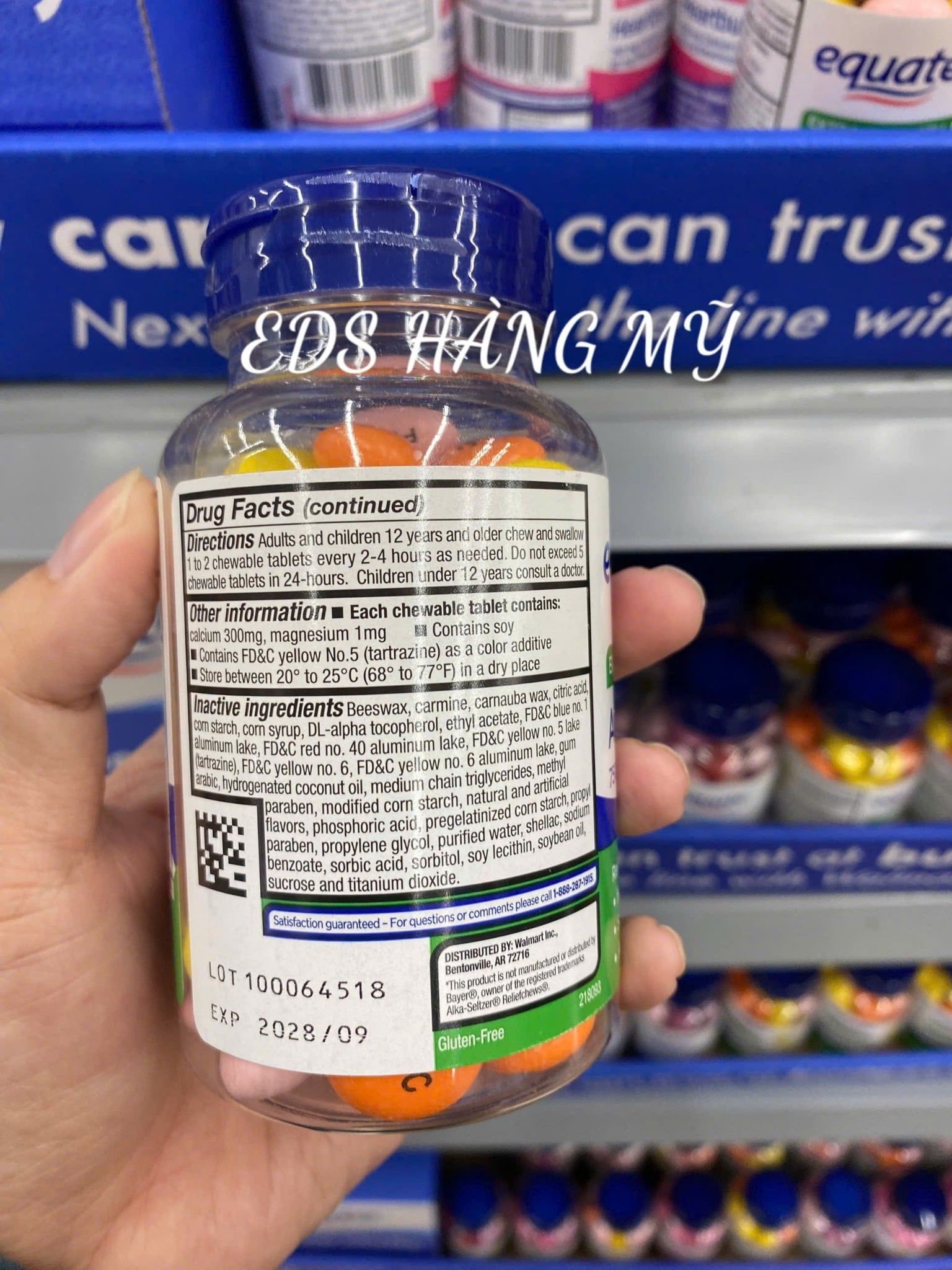 VIÊN NHAI TRUNG HÒA DẠ DÀY EQUATE Extra Strength Antacid Chews