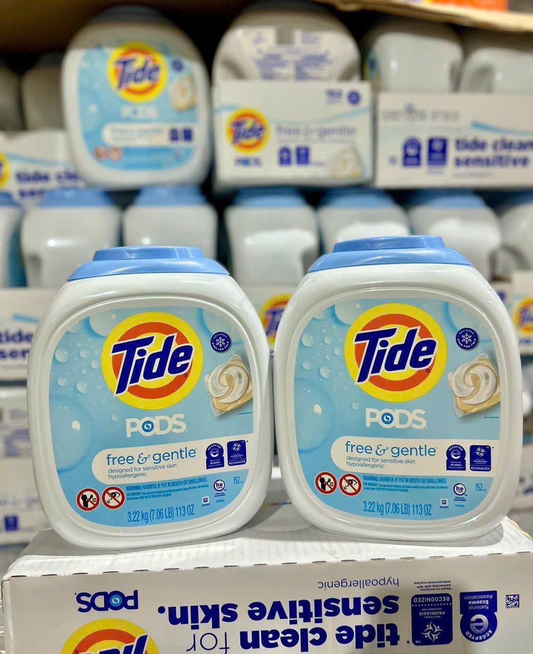 Viên giặt xả không mùi dịu nhẹ không gây kích ứng Tide Pods Free & Gentle