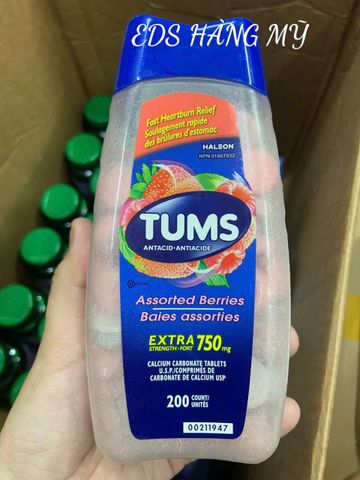  Viên ngậm, nhai giảm đau dạ dày Tums Antacid Extra Strength 