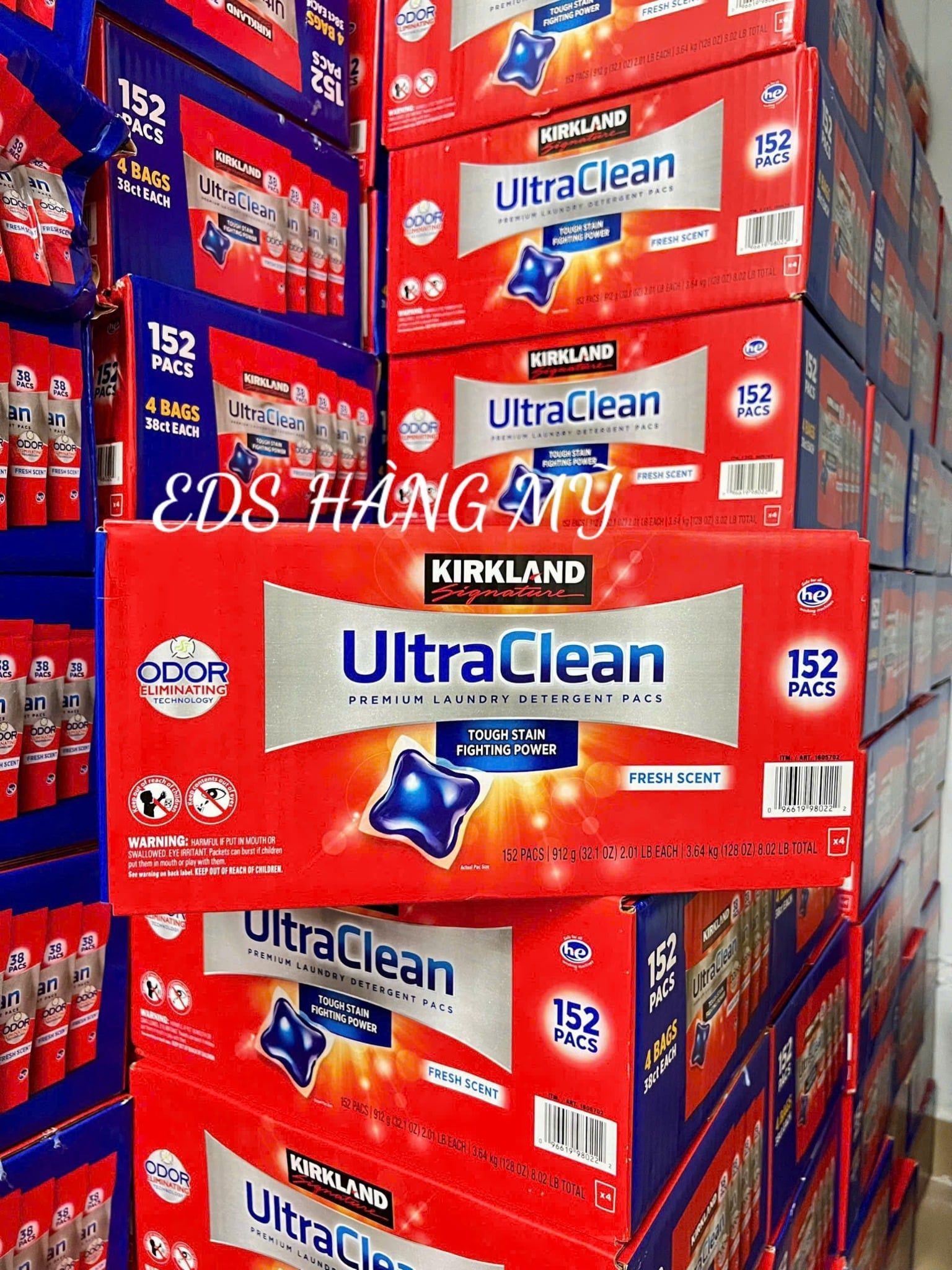 Viên giặt xả quần áo Kirkland Ultra Clean – 152 viên