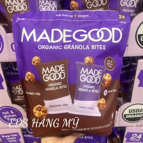  Bánh ngũ cốc hữu cơ dạng viên MadeGood Organic Granola Bites 